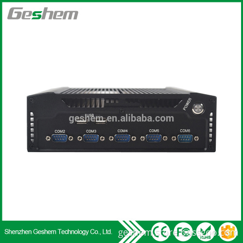 Hotsale aluminium alloy heatsink 6*USB 6*RS232 COM support GPIO fanless industrial pc